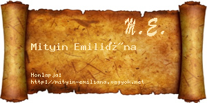 Mityin Emiliána névjegykártya